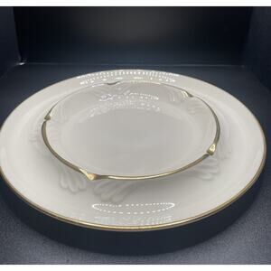 Vintage Lenox Chandelle‎ Trinket Dish. Trimmed in 24k Gold 8" Round. Beautiful.